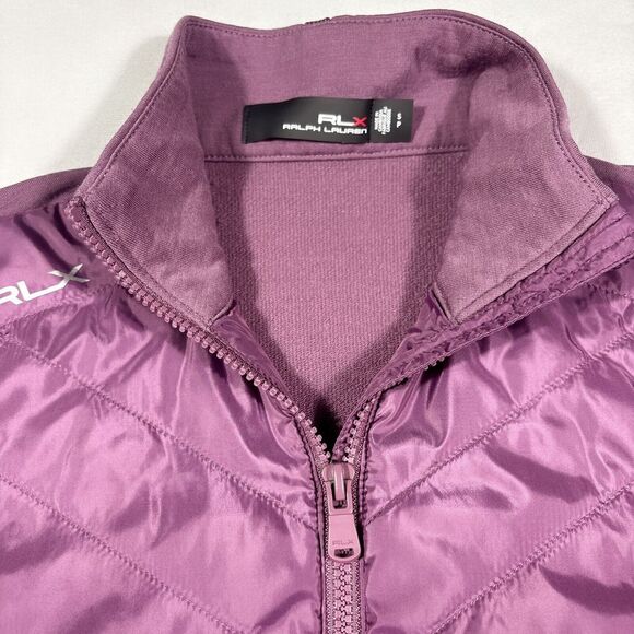 RLX Ralph Lauren Purple Quilted Hybrid Athletic Jacket Full Zip Light Women S - Picture 5 of 9
